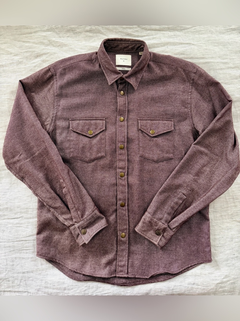 Billy Reid Cotton Shirt Jacket - Dark Red - Medium